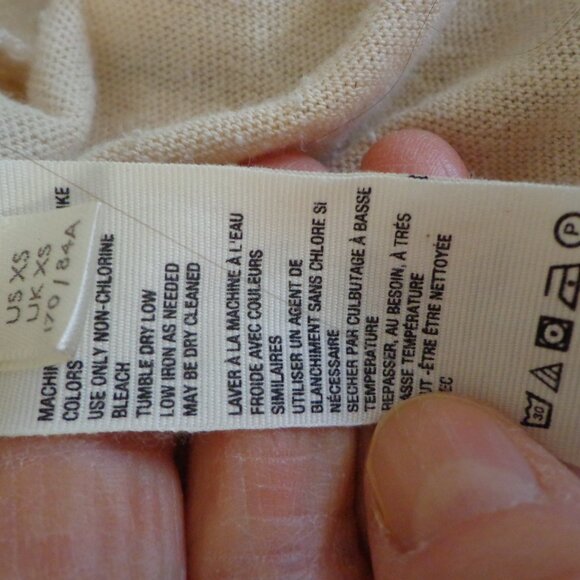 NWOT WE THE FREE Striped Puffy Long Sleeve T-Shirt XS Blues/Natural Raw Edges - Picture 13 of 15